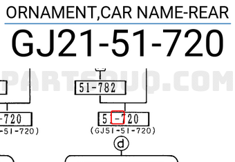 Mazda GJ2151720 ORNAMENT,CAR NAME-REAR