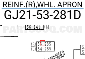 Mazda GJ2153281D REINF.(R),WHL. APRON