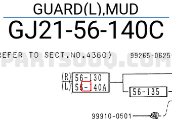 Mazda GJ2156140C GUARD(L),MUD