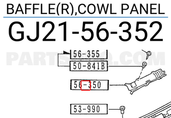 Mazda GJ2156352 BAFFLE(R),COWL PANEL