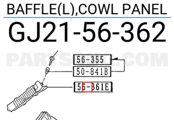 Mazda GJ2156362 BAFFLE(L),COWL PANEL