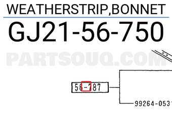 Mazda GJ2156750 WEATHERSTRIP,BONNET