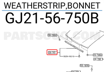 Mazda GJ2156750B WEATHERSTRIP,BONNET