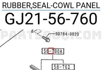 Mazda GJ2156760 RUBBER,SEAL-COWL PANEL