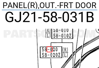 Mazda GJ2158031B PANEL(R),OUT.-FRT DOOR