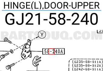 Mazda GJ2158240 HINGE(L),DOOR-UPPER