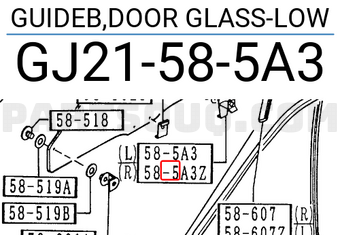 Mazda GJ21585A3 GUIDEB,DOOR GLASS-LOW