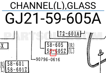 Mazda GJ2159605A CHANNEL(L),GLASS
