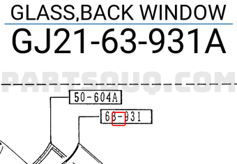 Mazda GJ2163931A GLASS,BACK WINDOW