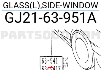 Mazda GJ2163951A GLASS(L),SIDE-WINDOW
