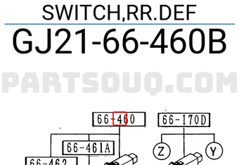 Mazda GJ2166460B SWITCH,RR.DEF