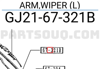 Mazda GJ2167321B ARM,WIPER (L)