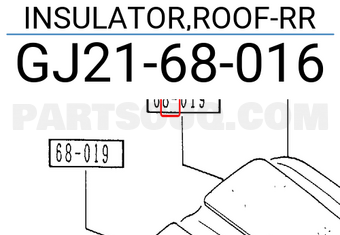 Mazda GJ2168016 INSULATOR,ROOF-RR