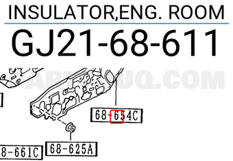 Mazda GJ2168611 INSULATOR,ENG. ROOM