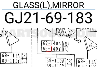 Mazda GJ2169183 GLASS(L),MIRROR