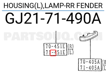 Mazda GJ2171490A HOUSING(L),LAMP-RR FENDER