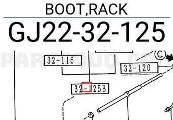 Mazda GJ2232125 BOOT,RACK