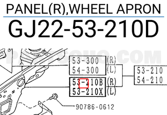 Mazda GJ2253210D PANEL(R),WHEEL APRON