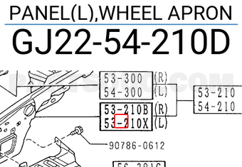 Mazda GJ2254210D PANEL(L),WHEEL APRON