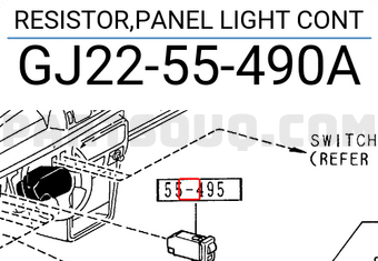 Mazda GJ2255490A RESISTOR,PANEL LIGHT CONT