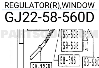 Mazda GJ2258560D REGULATOR(R),WINDOW