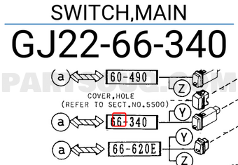Mazda GJ2266340 SWITCH,MAIN