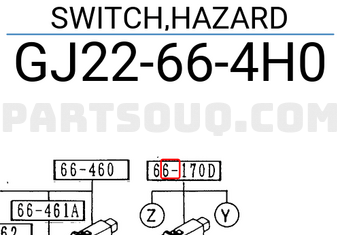 Mazda GJ22664H0 SWITCH,HAZARD