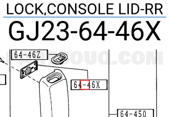 Mazda GJ236446X LOCK,CONSOLE LID-RR
