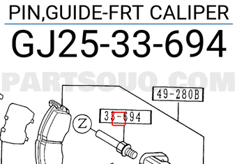Mazda GJ2533694 PIN,GUIDE-FRT CALIPER