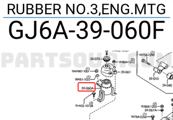 Mazda GJ6A39060F RUBBER NO.3,ENG.MTG
