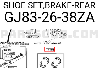 Mazda GJ832638ZA SHOE SET,BRAKE-REAR