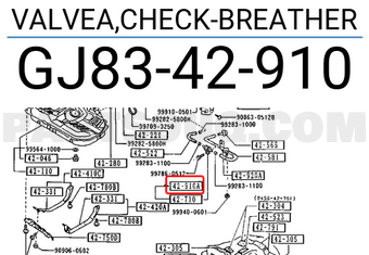 Mazda GJ8342910 VALVEA,CHECK-BREATHER
