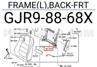 Mazda GJR98868X FRAME(L),BACK-FRT
