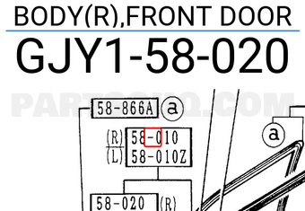 Mazda GJY158020 BODY(R),FRONT DOOR