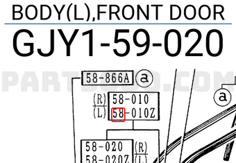 Mazda GJY159020 BODY(L),FRONT DOOR