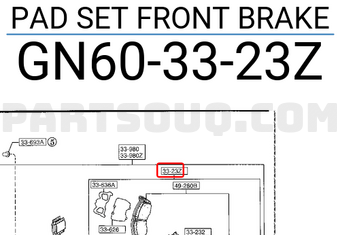 Mazda GN603323Z PAD SET FRONT BRAKE