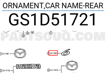 Mazda GS1D51721 ORNAMENT,CAR NAME-REAR