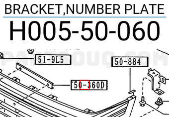 Mazda H00550060 BRACKET,NUMBER PLATE