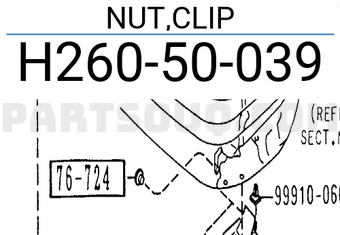 Mazda H26050039 NUT,CLIP