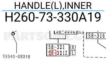 Mazda H26073330A19 HANDLE(L),INNER