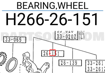 Mazda H26626151 BEARING,WHEEL
