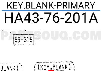 Mazda HA4376201A KEY,BLANK-PRIMARY