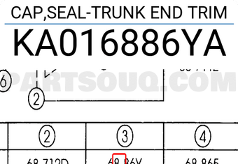 Mazda KA016886YA CAP,SEAL-TRUNK END TRIM