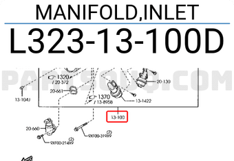 Mazda L32313100D MANIFOLD,INLET