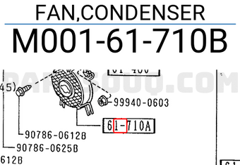 Mazda M00161710B FAN,CONDENSER