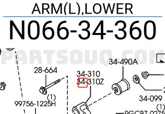 Mazda N06634360 ARM(L),LOWER