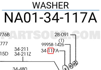 Mazda NA0134117A WASHER
