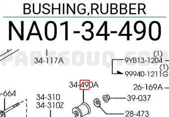 Mazda NA0134490 BUSHING,RUBBER
