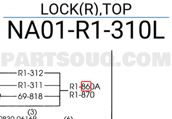 Mazda NA01R1310L LOCK(R),TOP