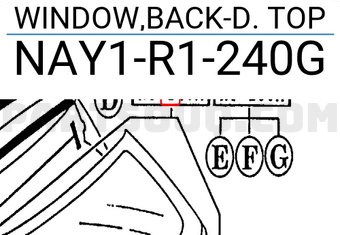 Mazda NAY1R1240G WINDOW,BACK-D. TOP